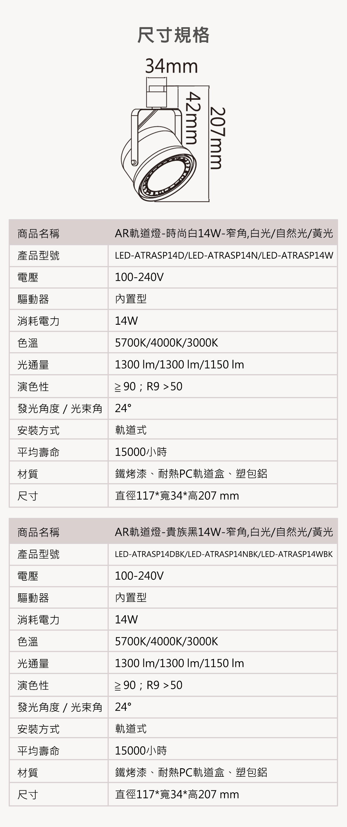 【舞光】LED AR軌道投射燈 9W/14W 全電壓 適用AR111光源 大碗公