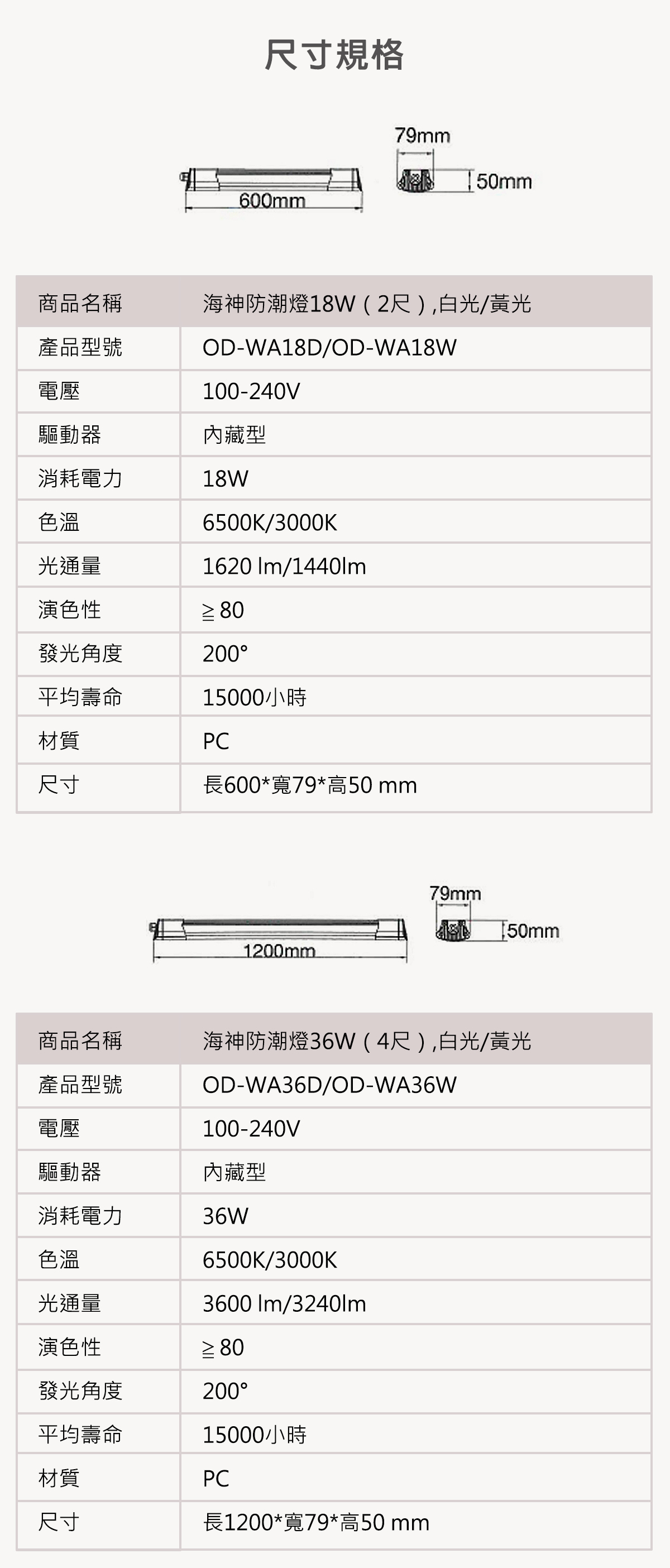 【舞光】LED 一體吸頂式 海神防潮燈 2尺/4尺 18W/36W 全電壓 IP66防水防塵
