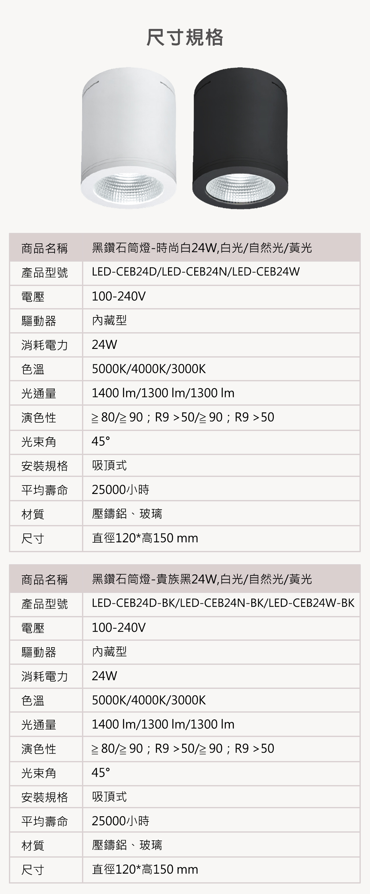 【舞光】LED COB 黑鑽石吸頂筒燈 24W 30W 45W 全電壓 高演色性 