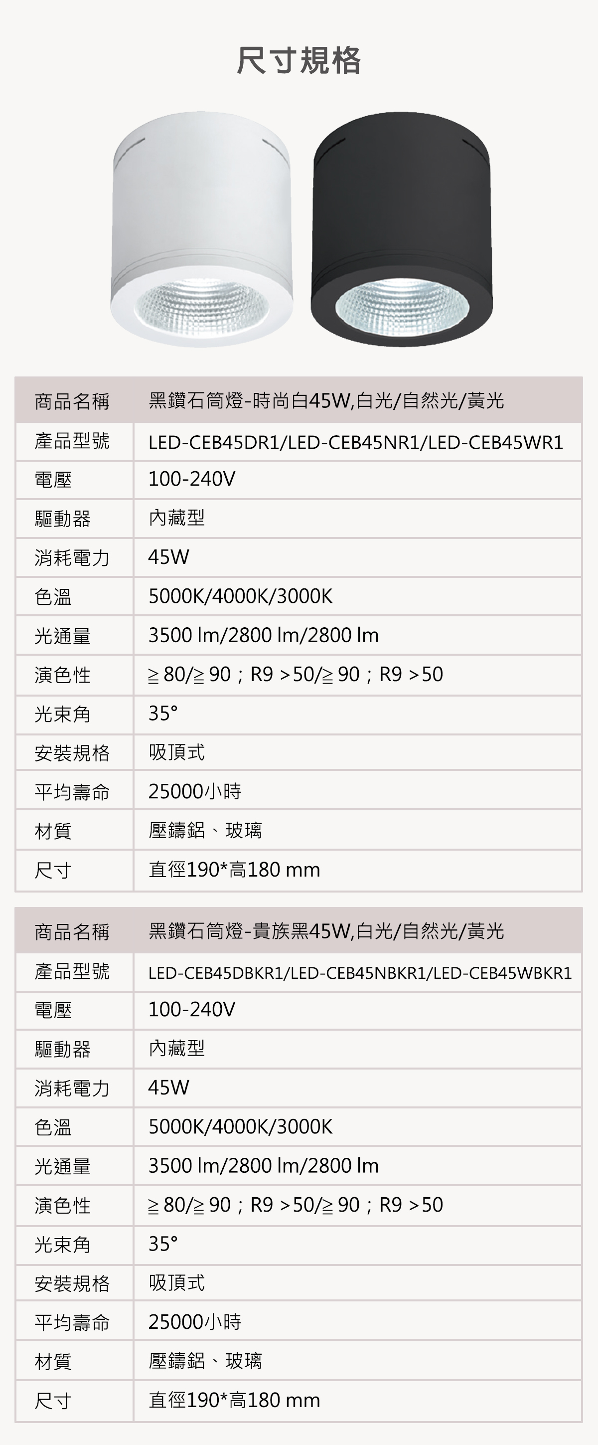 【舞光】LED COB 黑鑽石吸頂筒燈 24W 30W 45W 全電壓 高演色性 