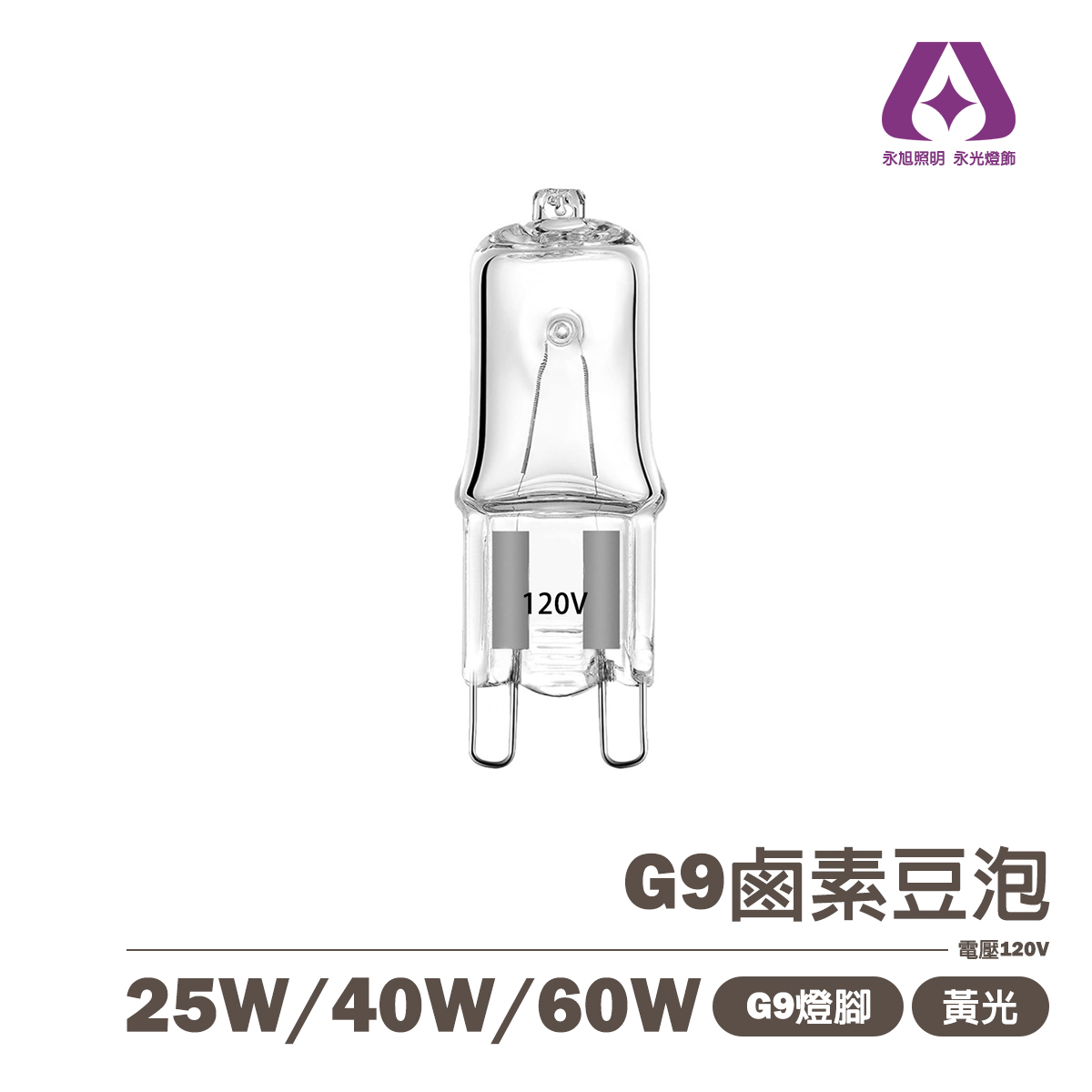傳統G9燈泡 25W/40W/60W 電壓110V 黃光